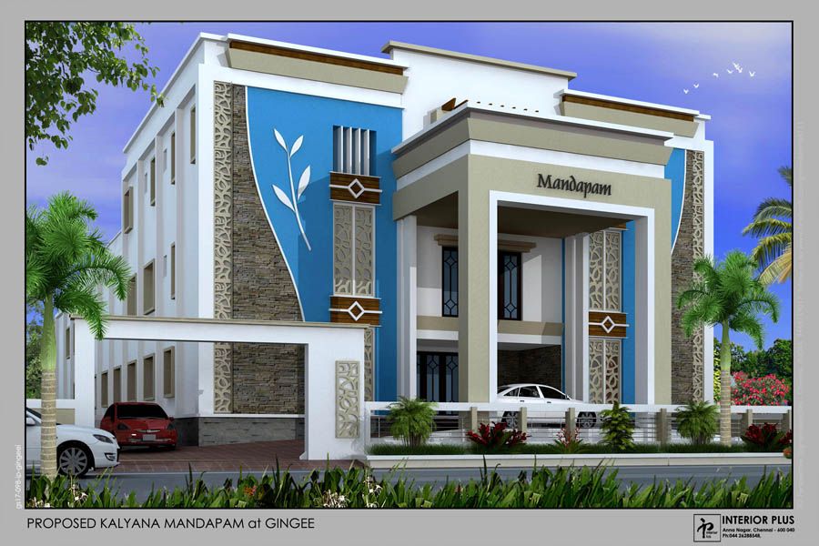 Elegant marriage hall construction with spacious interiors and modern lighting